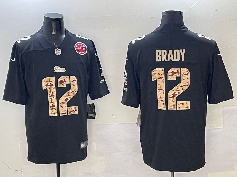 Men New England Patriots #12 Brady Black Camo Nike 2025 Limited NFL Jersey style 1->philadelphia phillies->MLB Jersey